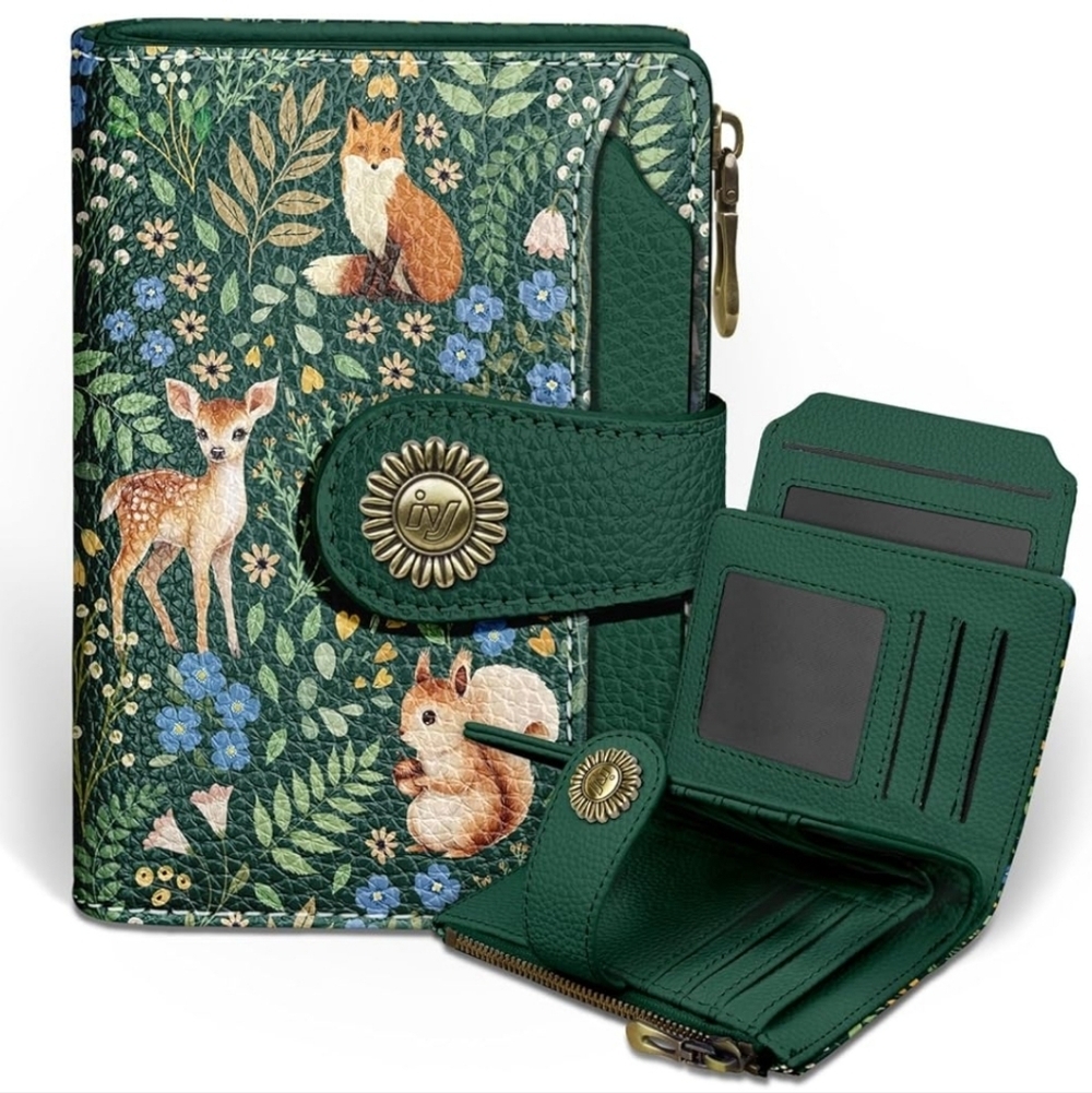 Green Animal Print Wallet